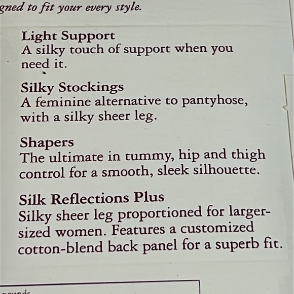 Hanes Silk Reflections Womens Silky Sheer Control Top Pantyhose Size CD - Picture 5 of 6